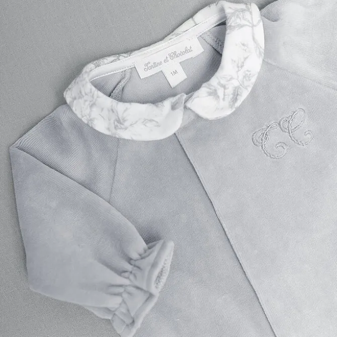 Tartine et Chocolat Pyjama Toile de Jouy Gris - 3 Mois