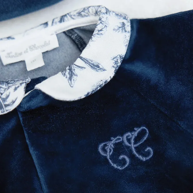 Tartine et Chocolat Pyjama Toile de Jouy Bleu - 1 Mois