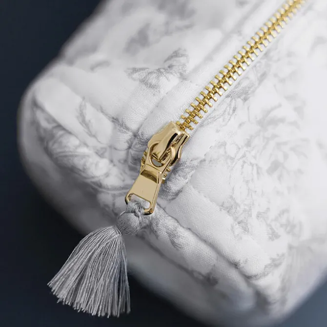 Tartine et Chocolat Trousse de Toilette - Toile de Jouy Gris Clair