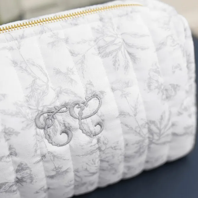 Tartine et Chocolat Trousse de Toilette - Toile de Jouy Gris Clair