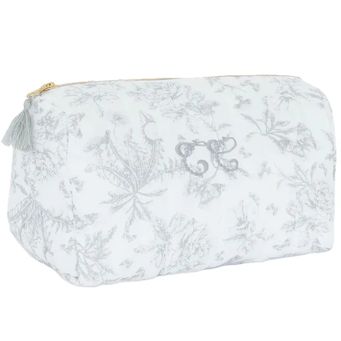 Tartine et Chocolat Trousse de Toilette - Toile de Jouy Gris Clair