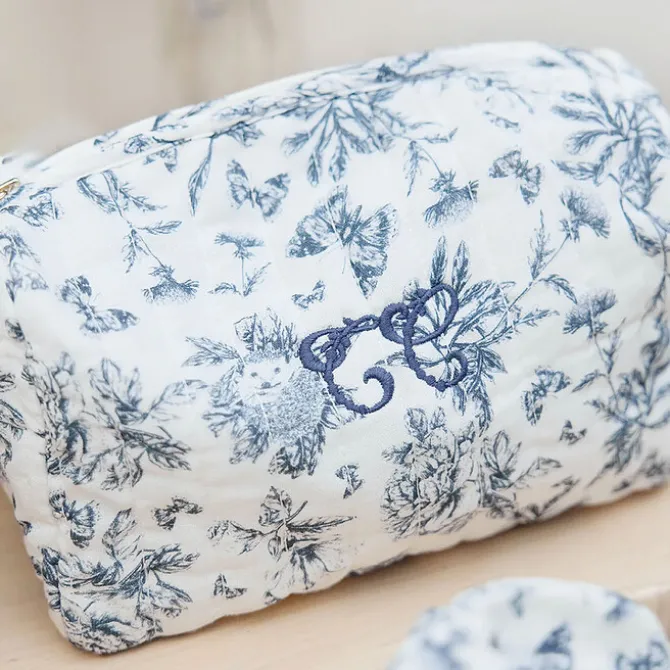 Tartine et Chocolat Trousse de Toilette - Toile de Jouy Bleu