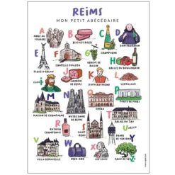 Tata Clairette Affiche Abécédaire Reims - 70 x 50 cm