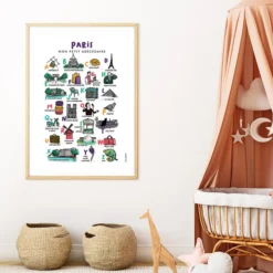 Tata Clairette Affiche Abécédaire Paris - 70 x 50 cm