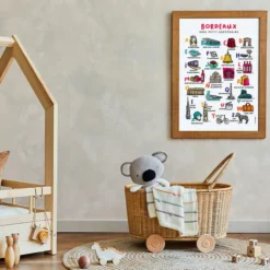 Tata Clairette Affiche Abécédaire Bordeaux - 40 x 30 cm