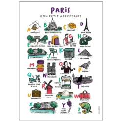 Tata Clairette Affiche Abécédaire Paris - 40 x 30 cm