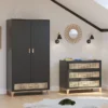 Théo Armoire 2 Portes en Rotin Nami - Onyx