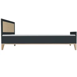 Théo Lit Junior en Rotin Nami Onyx - 90 x 200 cm