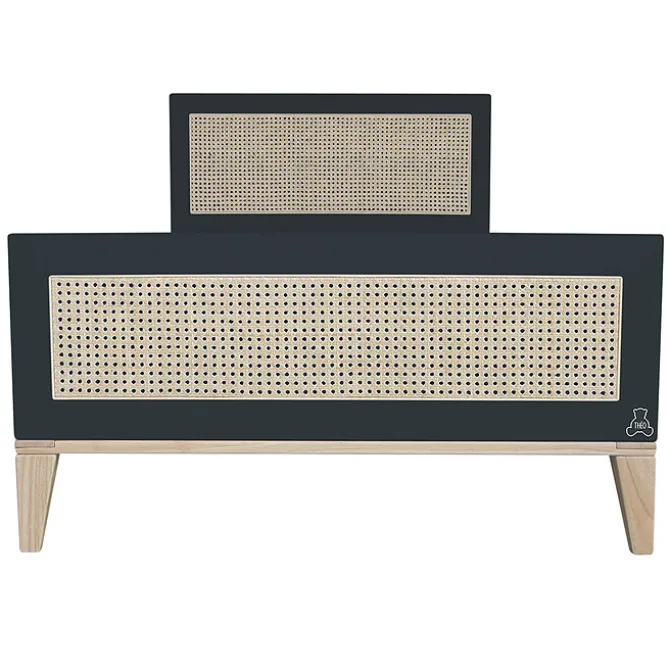 Théo Lit Junior en Rotin Nami Onyx - 90 x 200 cm