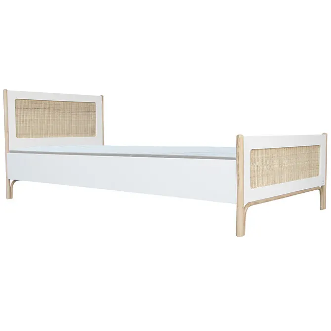 Théo Lit Junior en Rotin Océania Neige - 90 x 200 cm