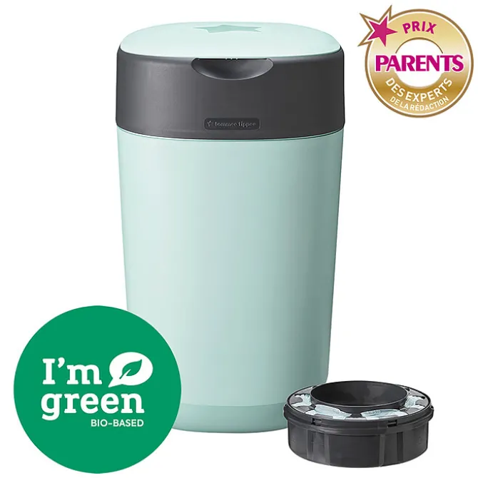 Tommee Tippee Poubelle à Couches Twist & Click + 1 Recharge - Vert