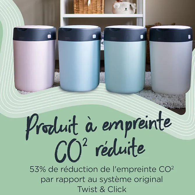 Tommee Tippee Poubelle à Couches Twist & Click + 1 Recharge - Vert