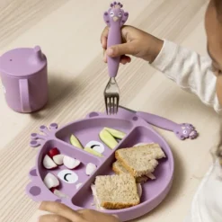 Trixie Baby Assiette en Silicone avec Ventouse - Mrs. Peacock