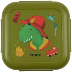 Trixie Baby Boîte à Goûter à Clip - Fireman Mr. Dino