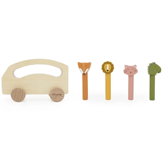 Trixie Baby Bus en Bois avec Animaux Pop-up