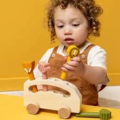 Trixie Baby Bus en Bois avec Animaux Pop-up