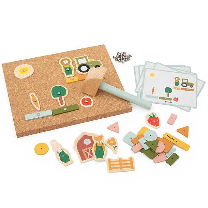 Trixie Baby Jeu de Clous en Bois - Ferme