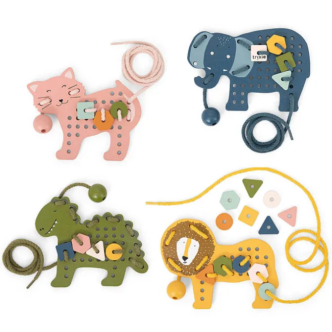 Trixie Baby Jeu de Laçage en Bois Animaux