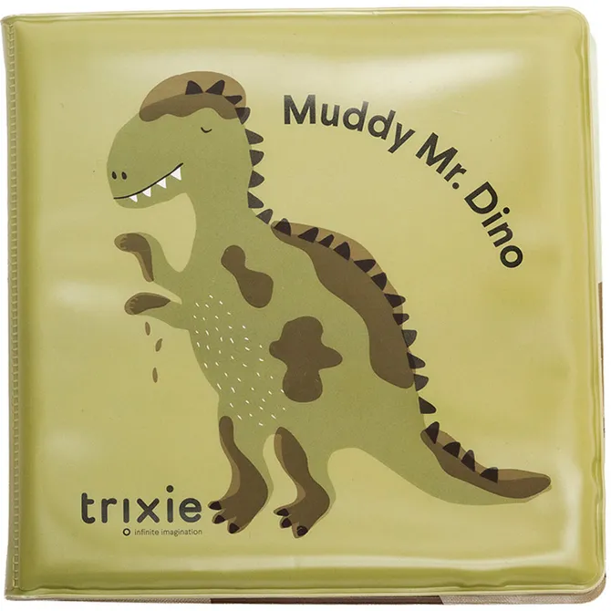 Trixie Baby Livre de Bain Qui Change de Couleur - Les Aventures de Mr. Dino dans la Boue