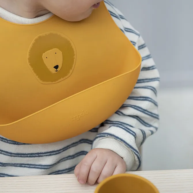 Trixie Baby Lot de 2 Bavoirs en Silicone - Mr. Lion