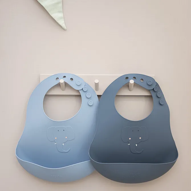 Trixie Baby Lot de 2 Bavoirs en Silicone - Mrs. Elephant