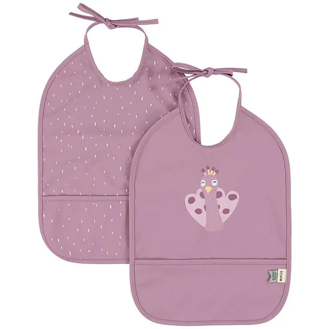 Trixie Baby Lot de 2 Bavoirs Imperméables - Mrs. Peacock