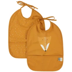 Trixie Baby Lot de 2 Bavoirs Imperméables - Mr. Fox