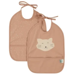 Trixie Baby Lot de 2 Bavoirs Imperméables - Mrs. Cat