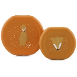 Trixie Baby Lot de 2 Boîtes à Goûter à Clip - Mr. Fox
