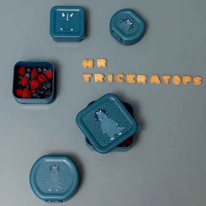Trixie Baby Lot de 2 Boîtes à Goûter à Clip - Mr. Triceratops