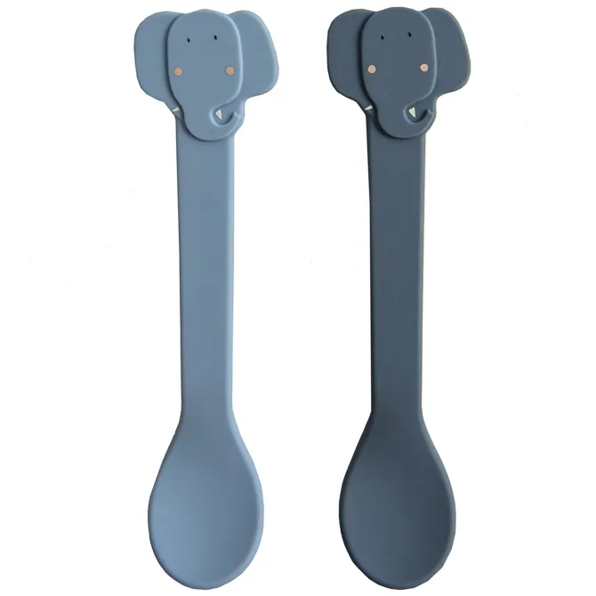 Trixie Baby Lot de 2 Cuillères en Silicone - Mrs. Elephant
