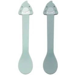 Trixie Baby Lot de 2 Cuillères en Silicone - Mr. Shark