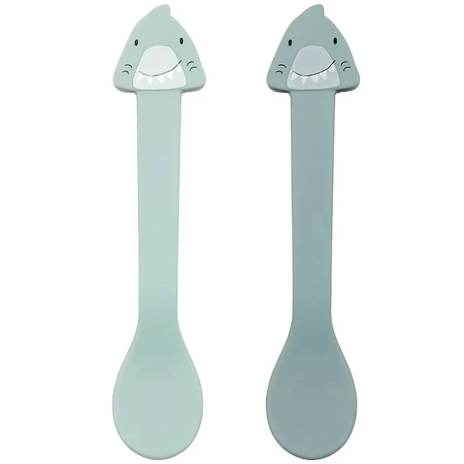 Trixie Baby Lot de 2 Cuillères en Silicone - Mr. Shark