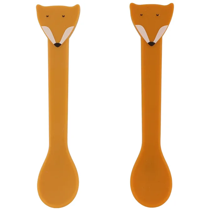 Trixie Baby Lot de 2 Cuillères en Silicone - Mr. Fox