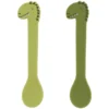 Trixie Baby Lot de 2 Cuillères en Silicone - Mr. Dino
