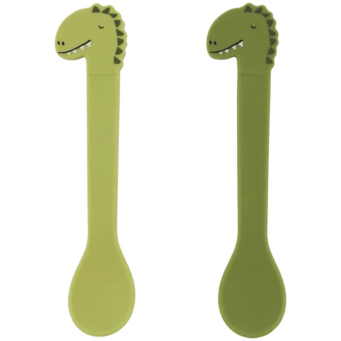 Trixie Baby Lot de 2 Cuillères en Silicone - Mr. Dino