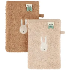 Trixie Baby Lot de 2 Gants de Toilette Aura - Rabbit