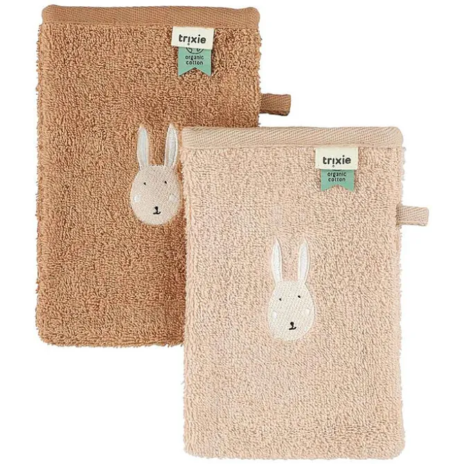 Trixie Baby Lot de 2 Gants de Toilette Aura - Rabbit