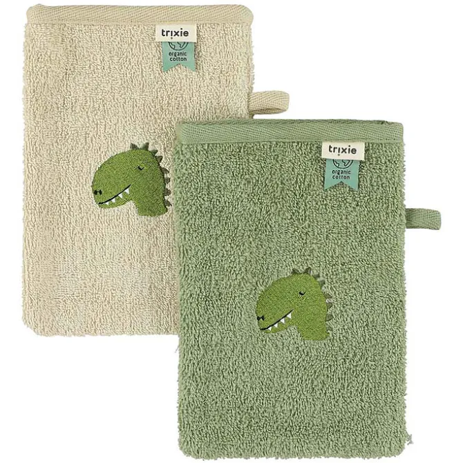 Trixie Baby Lot de 2 Gants de Toilette Aura - Dino