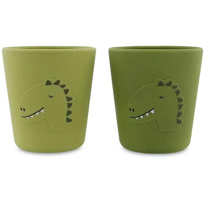 Trixie Baby Lot de 2 Gobelets en Silicone - Mr. Dino