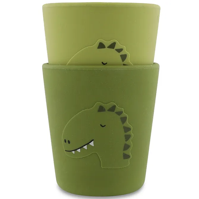 Trixie Baby Lot de 2 Gobelets en Silicone - Mr. Dino