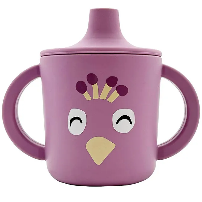Trixie Baby Tasse d'Apprentissage en Silicone - Mrs. Peacock