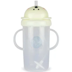TUM TUM Grande Tasse Anti-fuites Phosphorescente et Paille Lestée V3 Ours Polaire - 300 ml