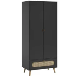 Vox Meubles Armoire 2 Portes Canne - Noir