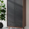 Vox Meubles Armoire 2 Portes Mid - Noir et Noyer