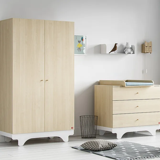 Vox Meubles Armoire 2 Portes Playwood - Bois et Blanc