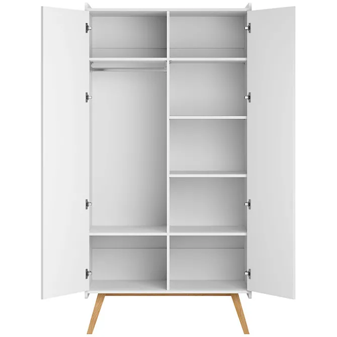 Vox Meubles Armoire 2 Portes Vintage - Blanc et Chêne