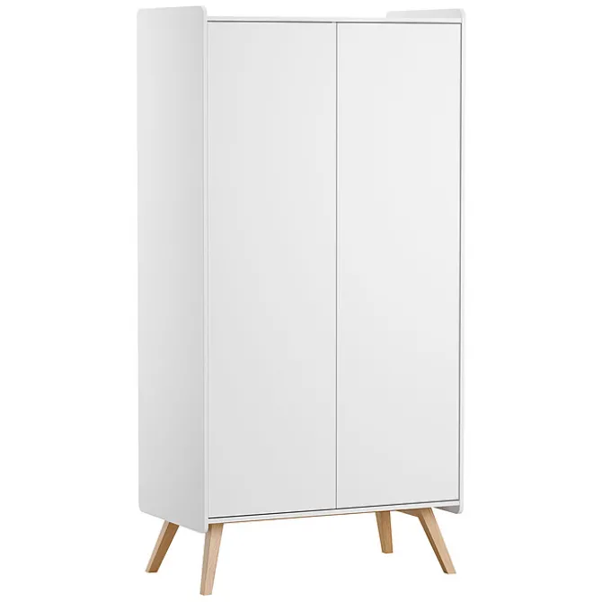 Vox Meubles Armoire 2 Portes Vintage - Blanc et Chêne