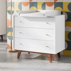 Vox Meubles Commode et Plan à Langer Mid II - Blanc et Noyer