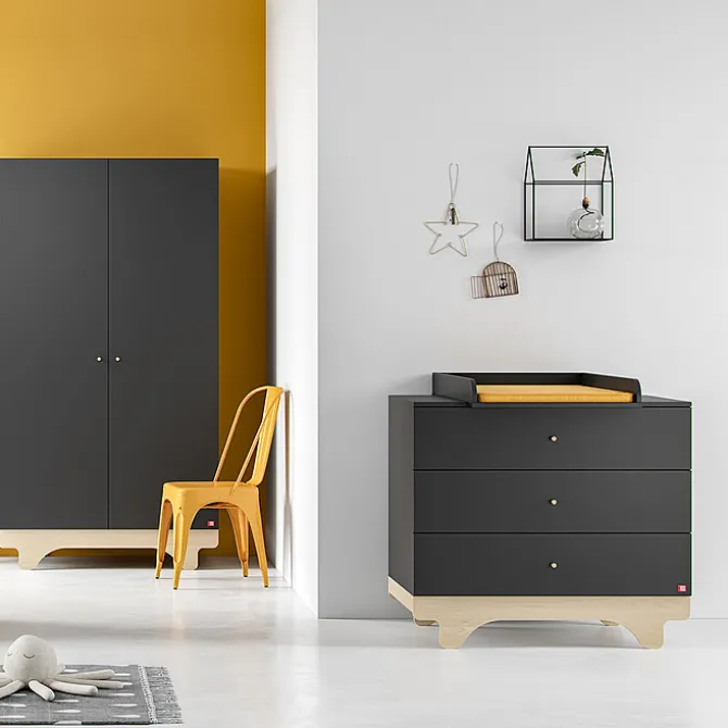 Vox Meubles Commode Playwood - Graphite et Bois